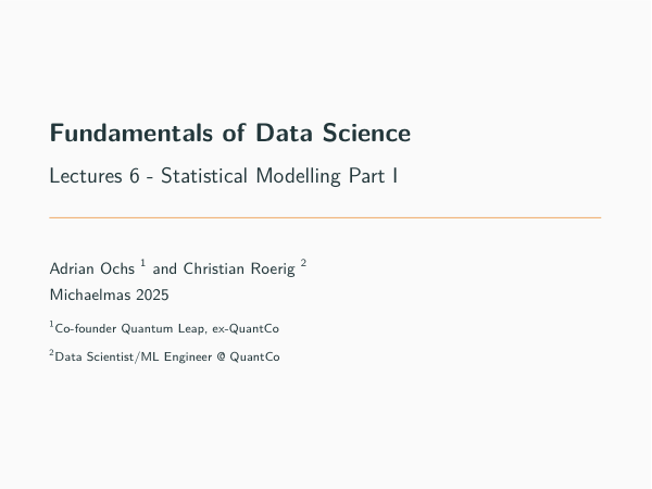 Statistical modelling