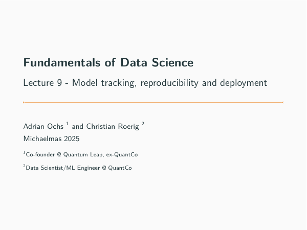 Model tracking and reproducibility